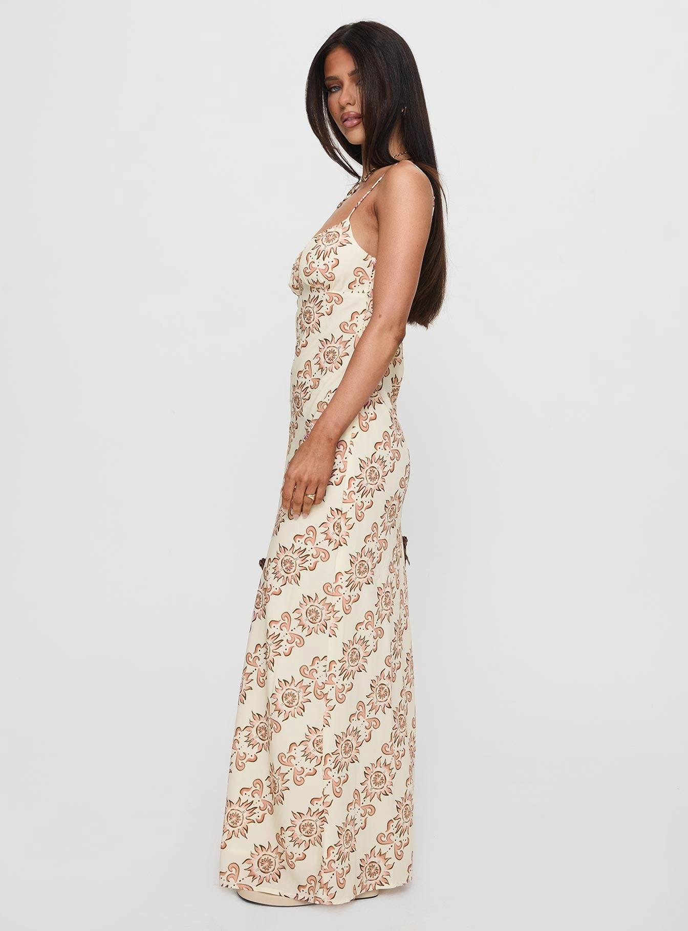 Sugar Plum Maxi Dress Beige Easy and Effortless Nordic Plain