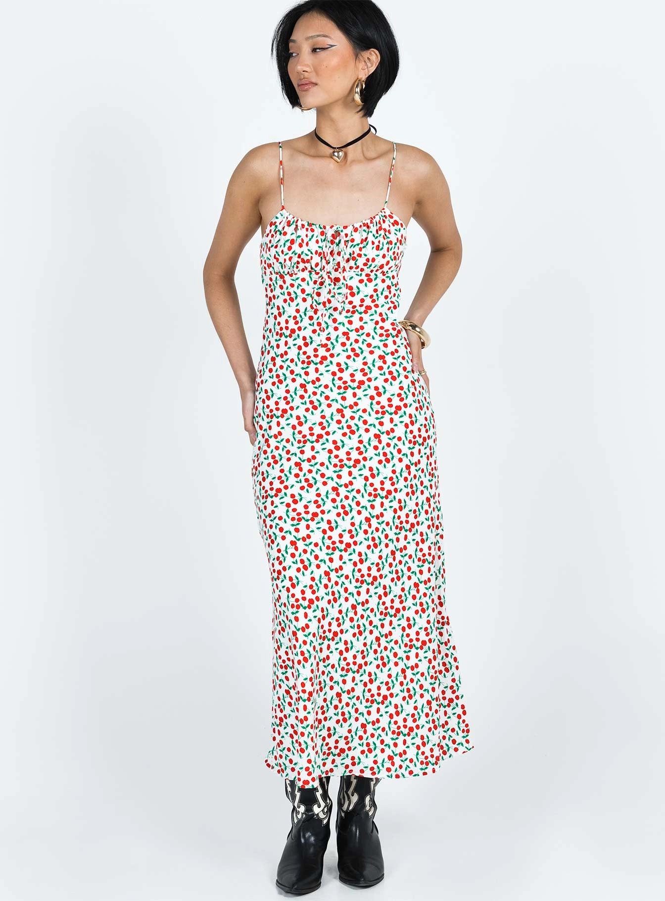 Ombre-Effect Style Base Kaplan Midi Dress White / Red