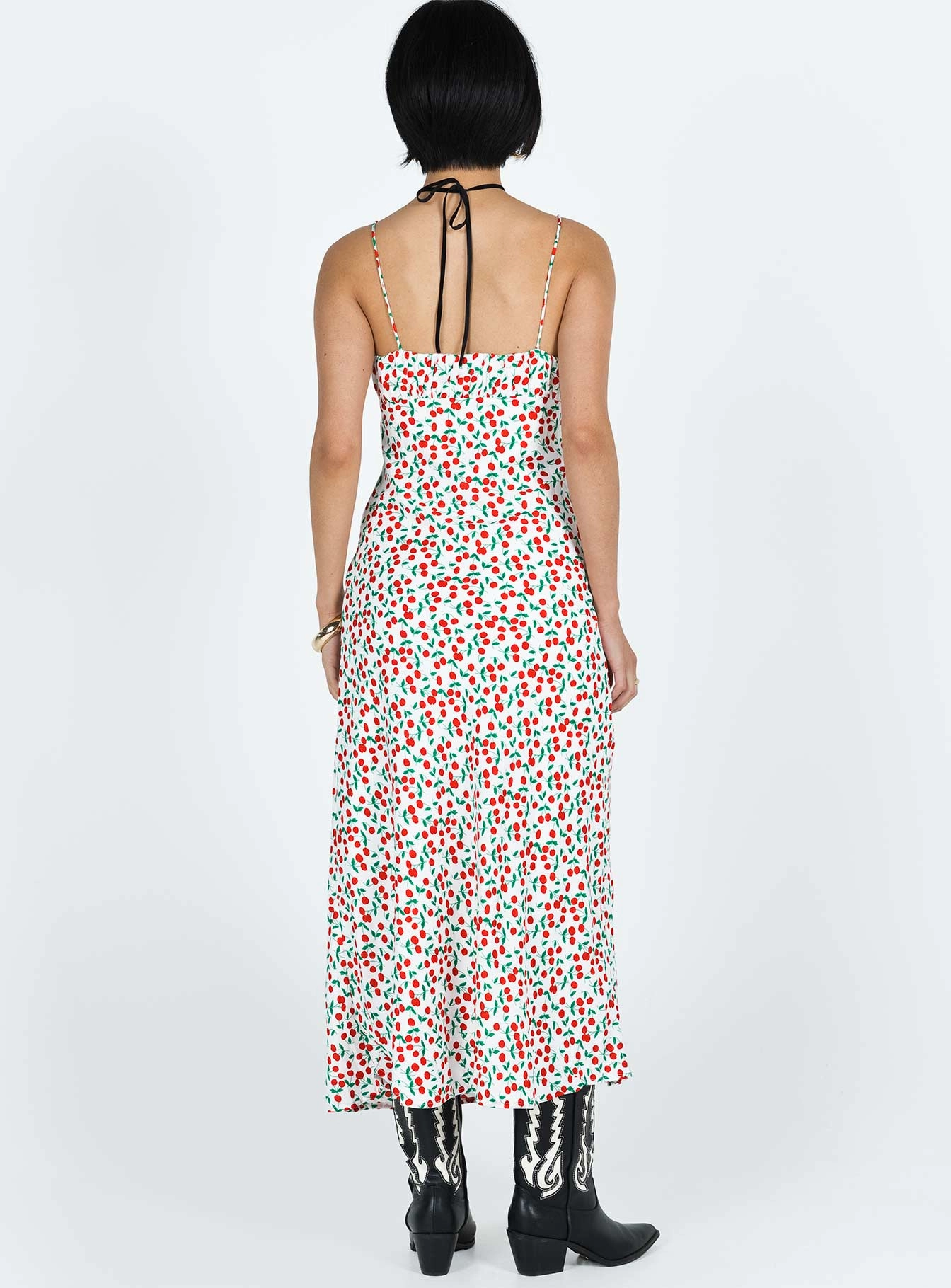 Walkable Flow Chic and Stylish Kaplan Midi Dress White / Red