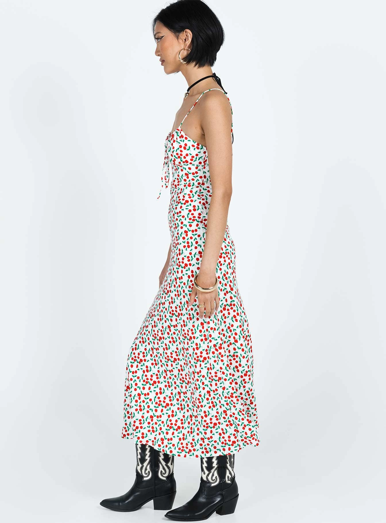Subtle Comfort Kaplan Midi Dress White / Red