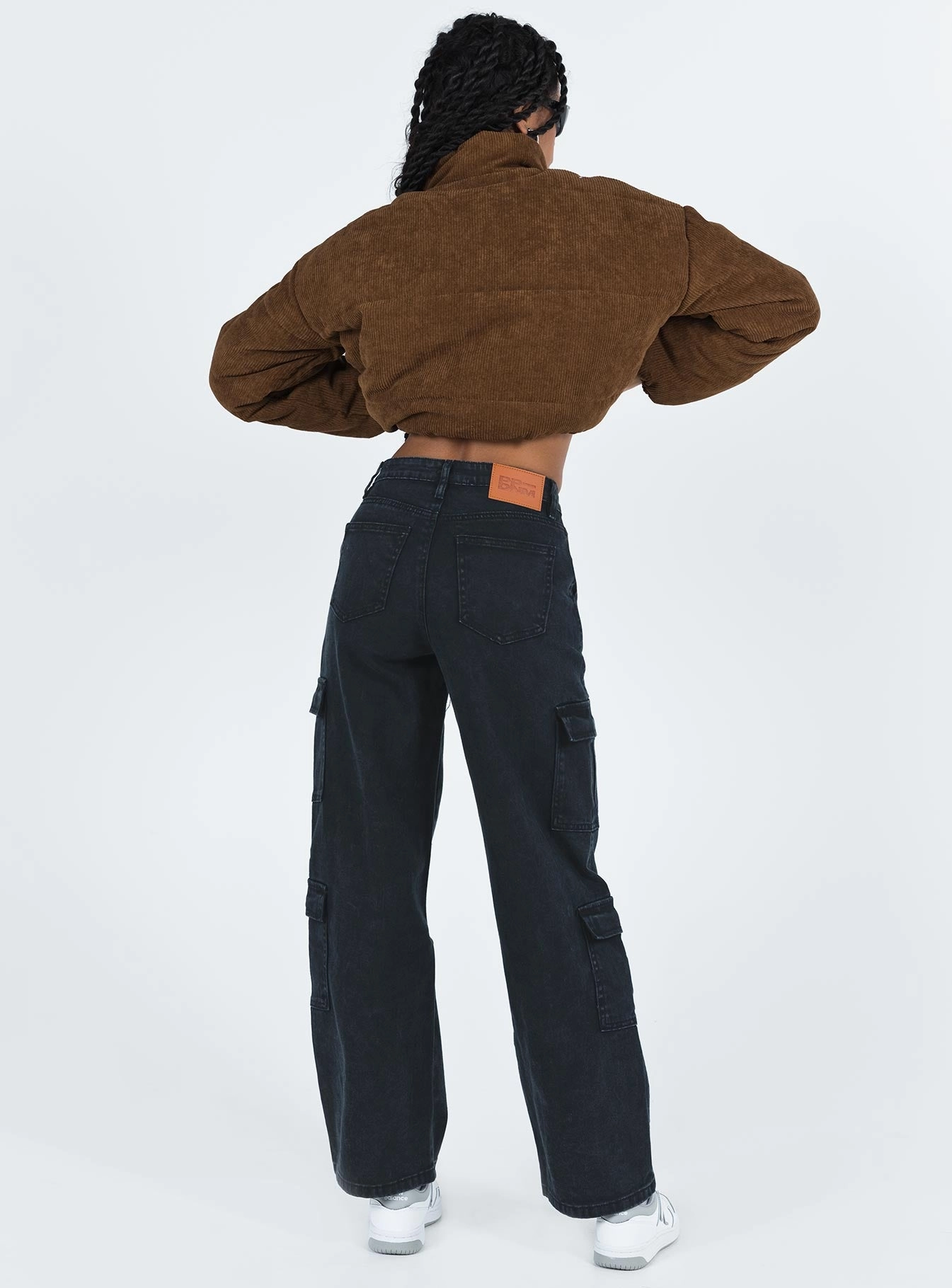 Nosita Cargo Jeans Black Strong Stitch Party Look Modern Minimalist