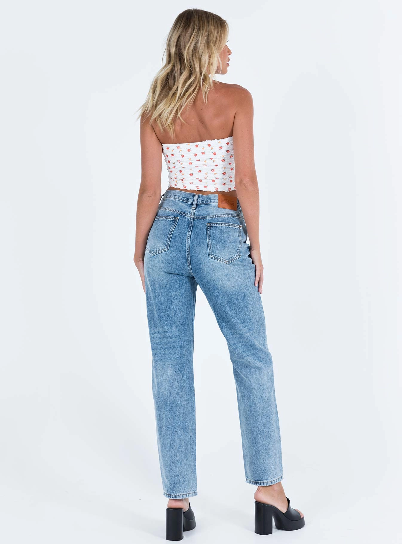 Holly Asymmetric Straight Leg Jean Light Wash Tall Quick Drying Fabric