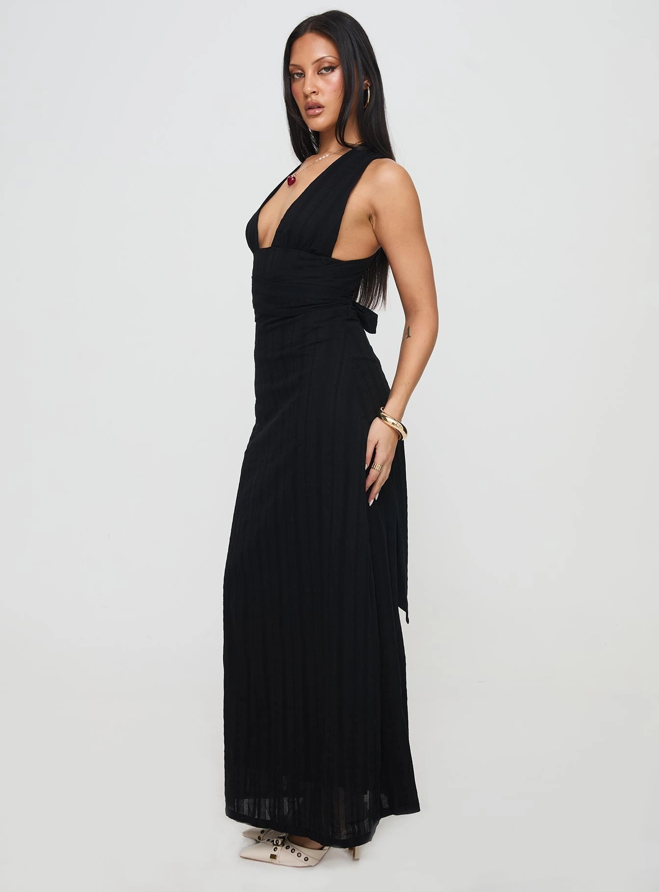 Alsace Maxi Dress Black Relaxed Comfort Look