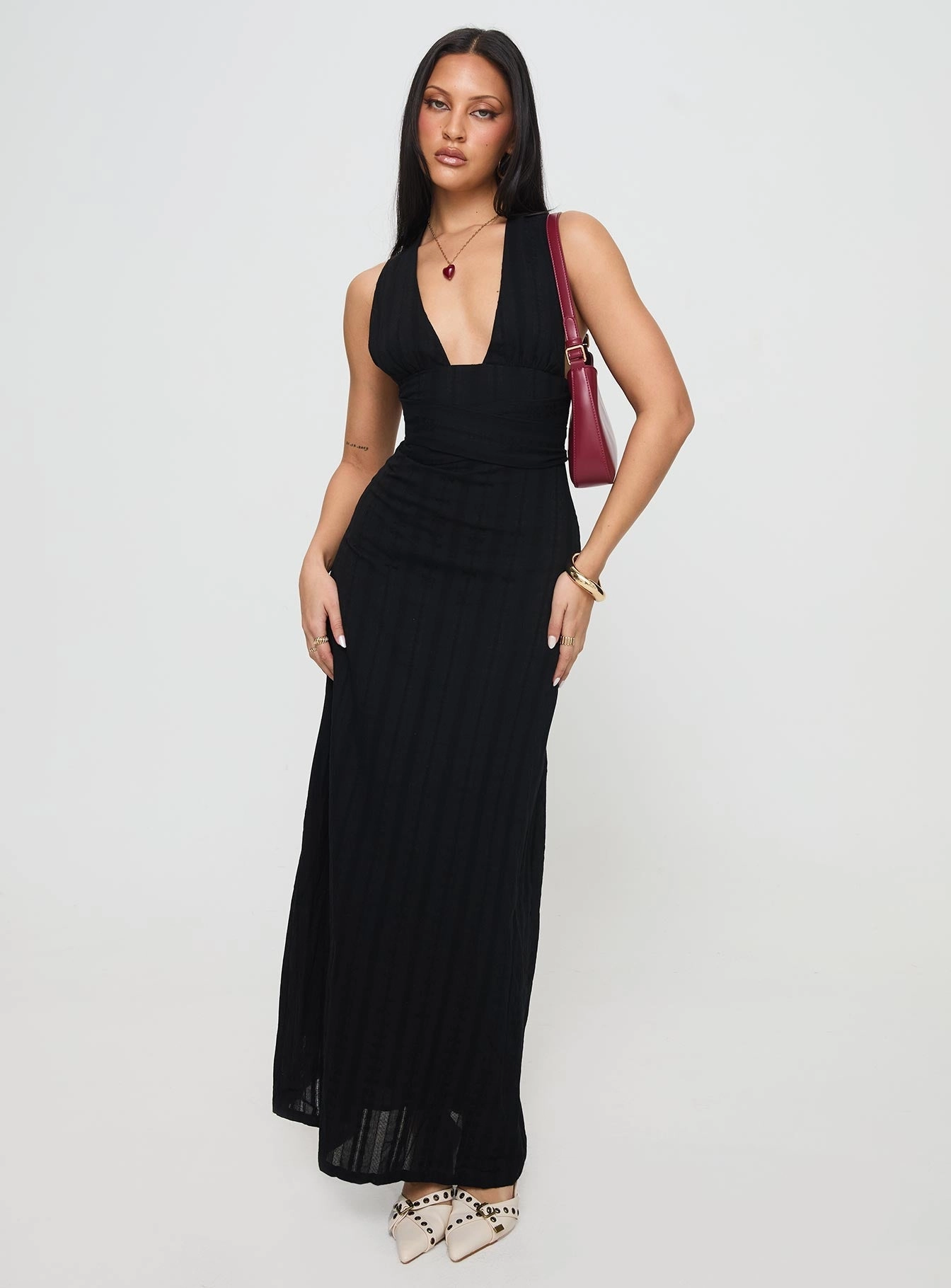 Alsace Maxi Dress Black Spring Style Calm Style