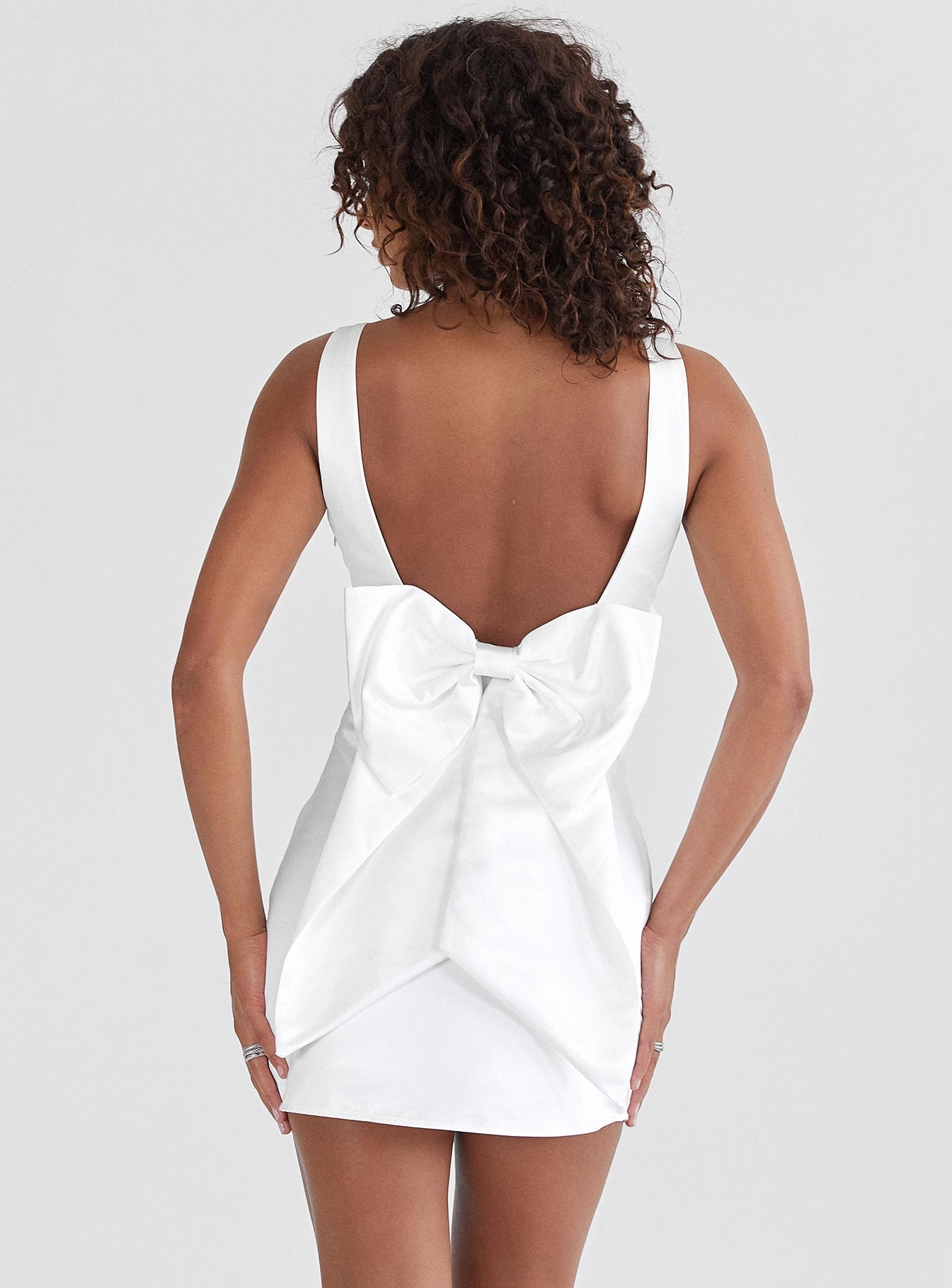 Casual Core Linley Bow Mini Dress White