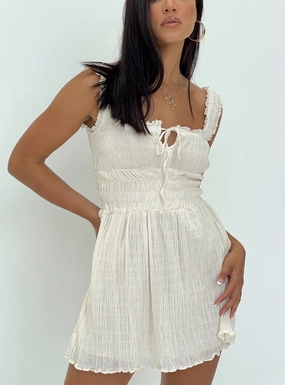 Peyton Mini Dress Cream Weekend Chic