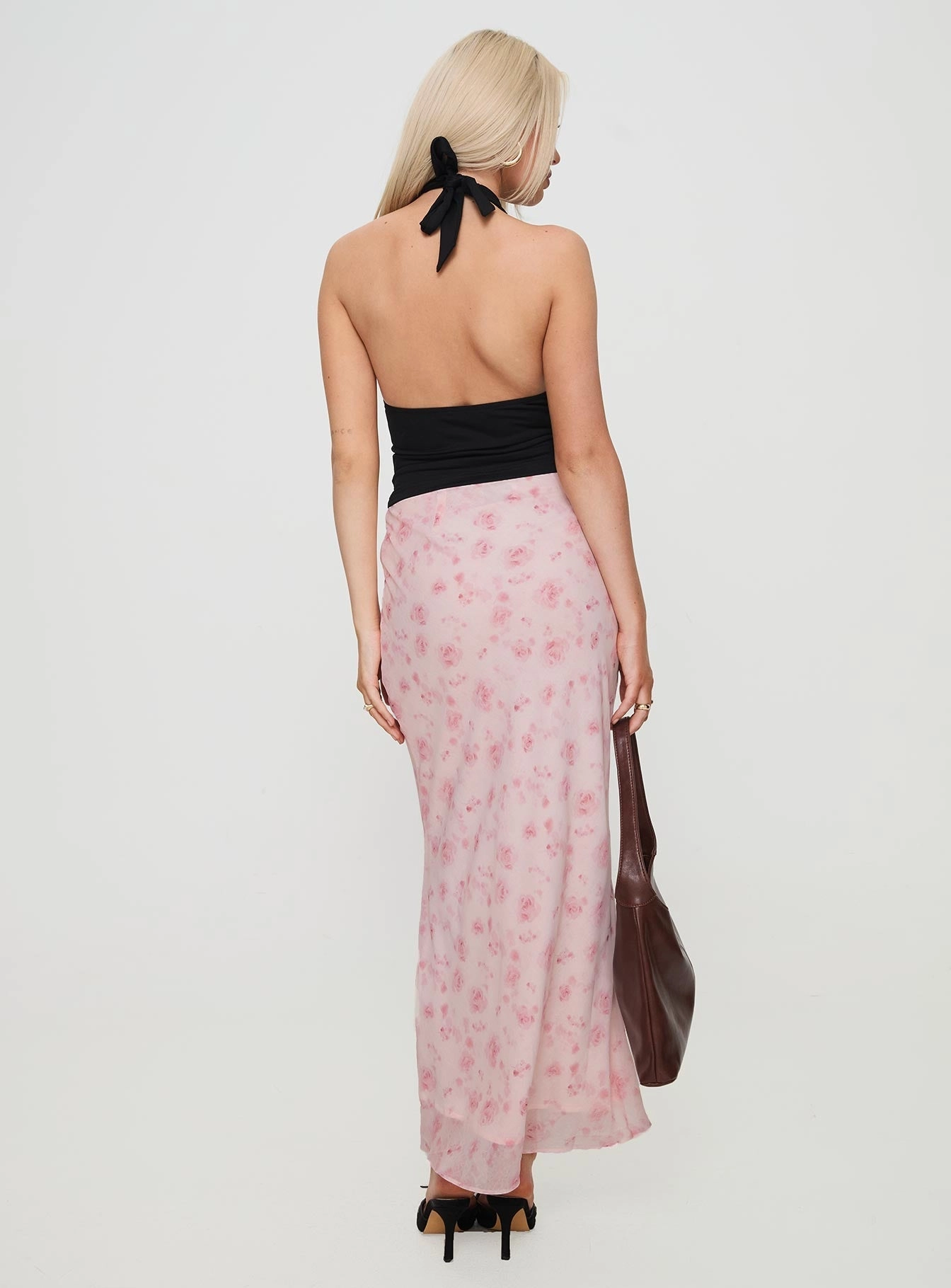 Adjustable Waistband Clean Lines Piazia Maxi Skirt Pink