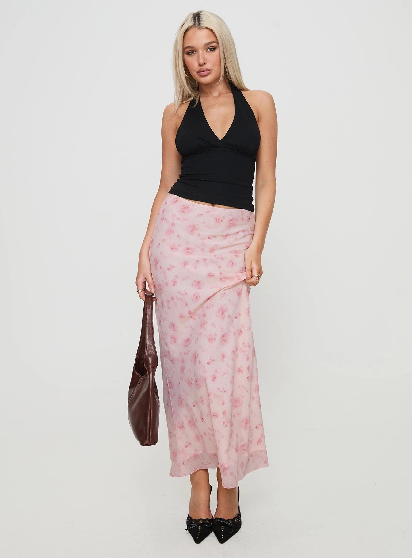 Piazia Maxi Skirt Pink Outfit Ideas