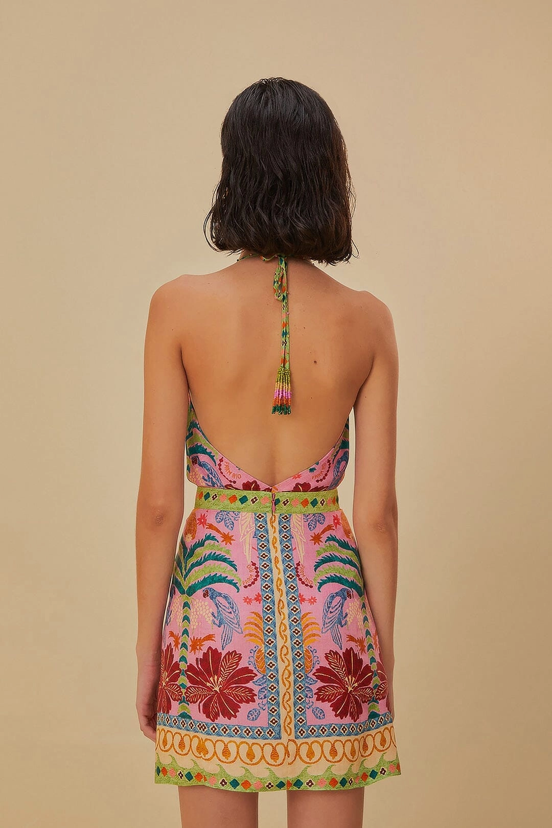 A line Mall Brand Look Pink Fruits Queen Scarf Lenzing? Ecovero? Viscose Mini Skirt