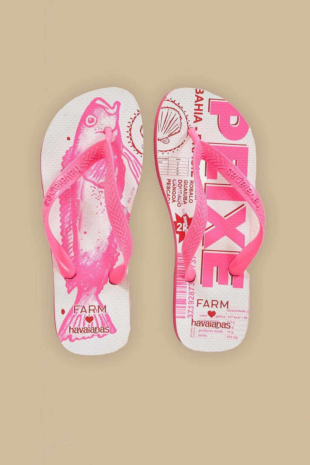 Stretchable Material Pink Peixe Havaianas Sandals