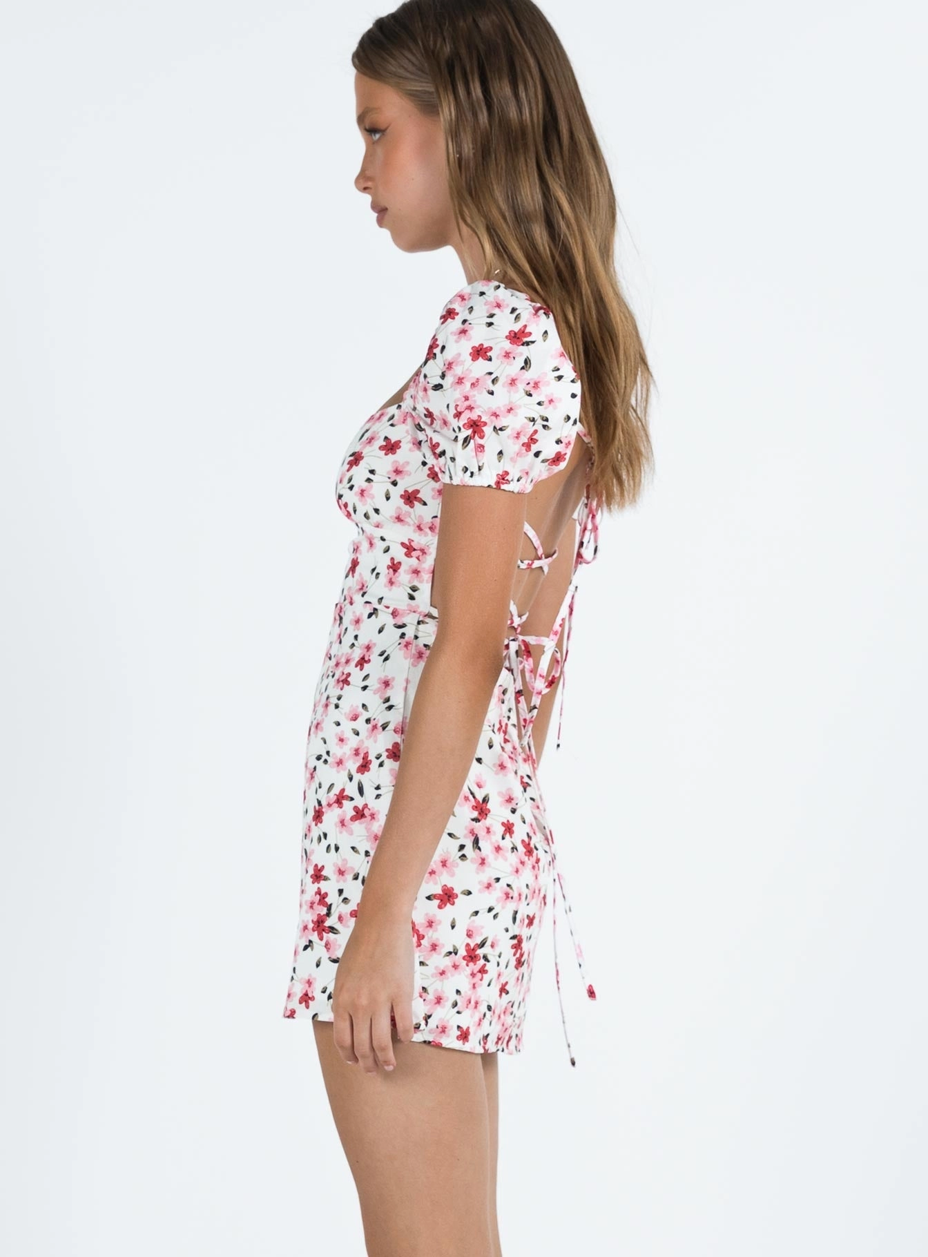 Havena Mini Dress White / Floral Tie-dye