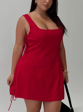 Play It Again Mini Dress Red Curve Stylish Appeal Kind Light