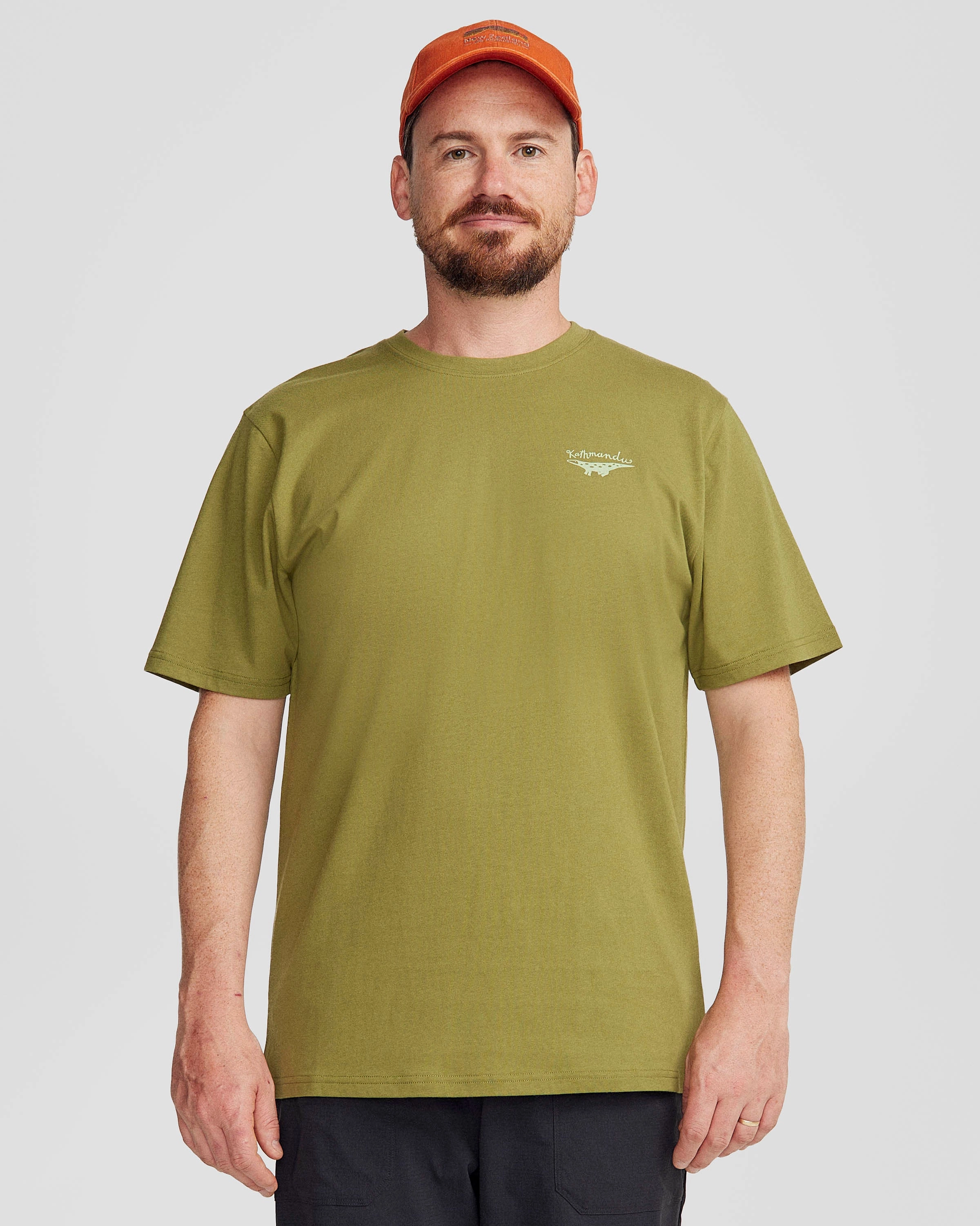 Cool Style Men's Lizard Organic Cotton T-shirt - Dark Fern