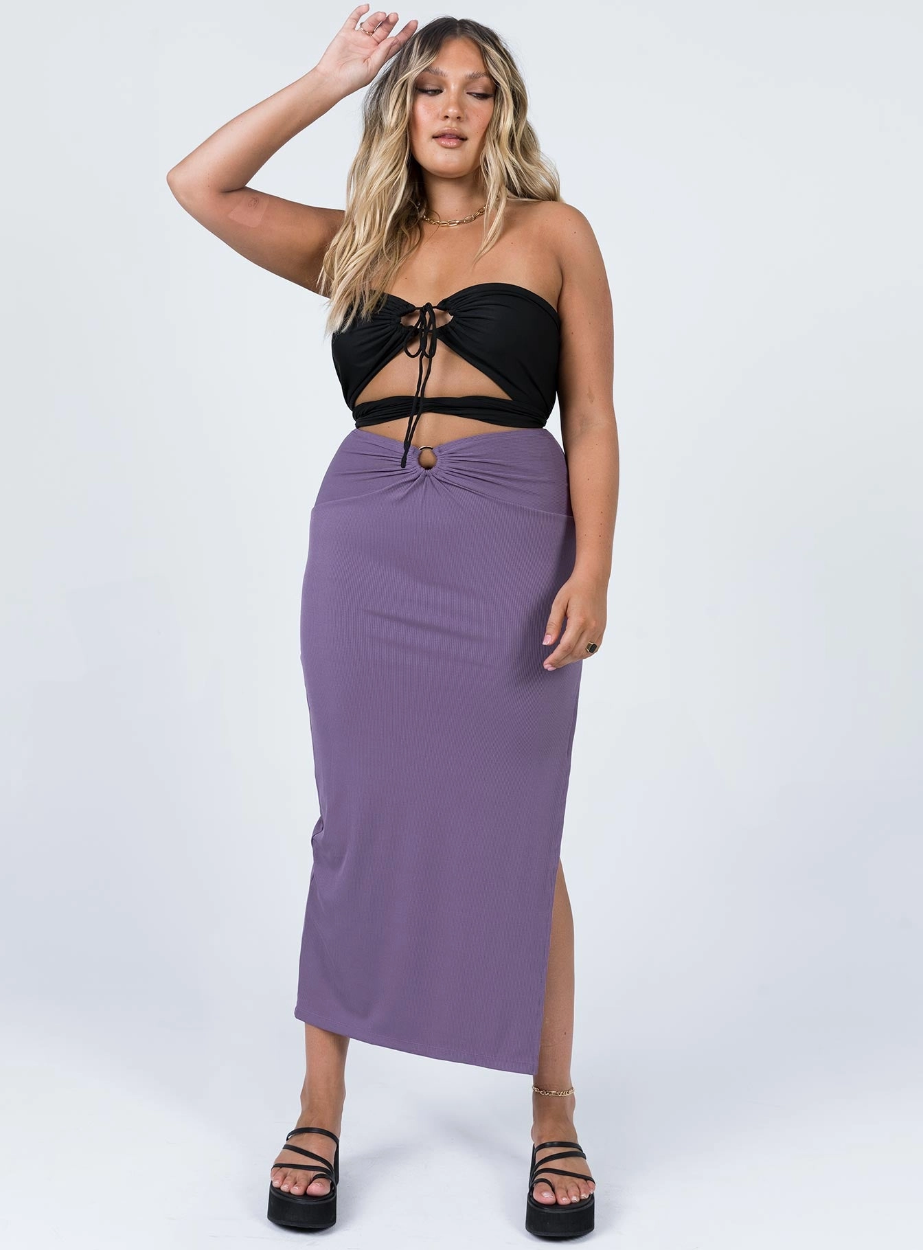 Relaxed Look Baseline Maxi Skirt Purple