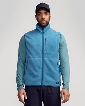 Soft Interior Brushing Men's Trailhead Fleece Vest - Washed Blue