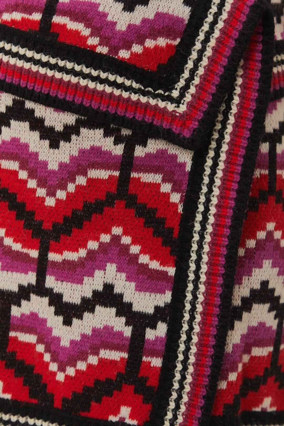 Functional Detail Fold Over Design Multicolor Ombre Hearts Knit Skirt