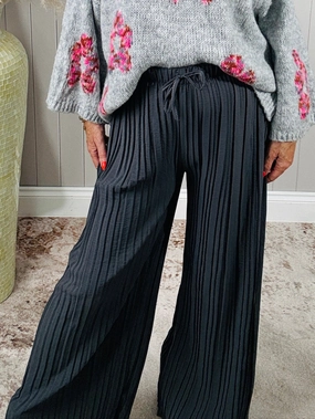 AntiPillingFabric Polly Pleat Trousers Grey