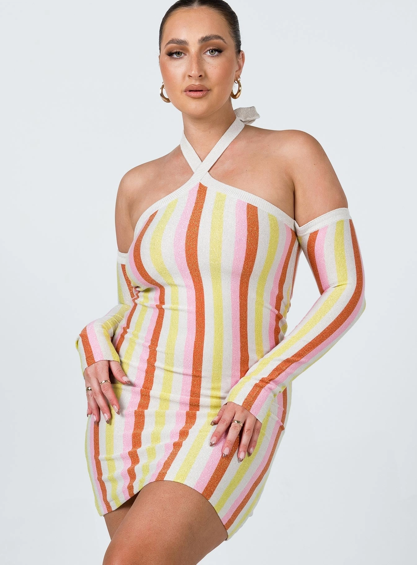 Curve-Enhancing Fluid Cut Camila Mini Dress Multi