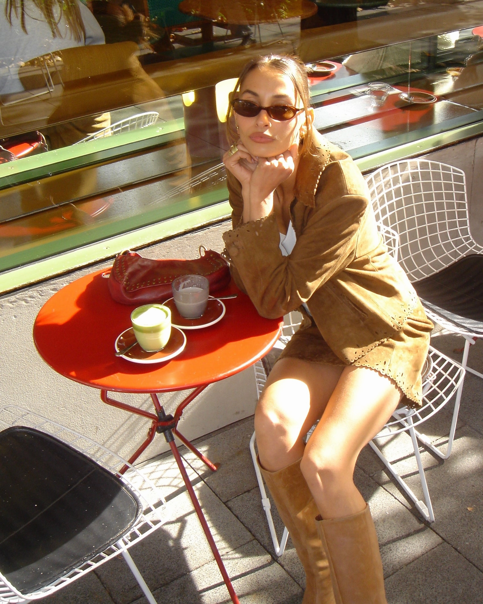 Poppy Eyelet Suede Mini Skirt Travel Influence
