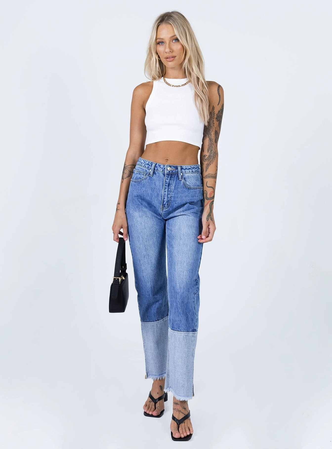 Rhode Straight Leg Spilt Hem Denim Jeans Affordable Durable Effortless casual