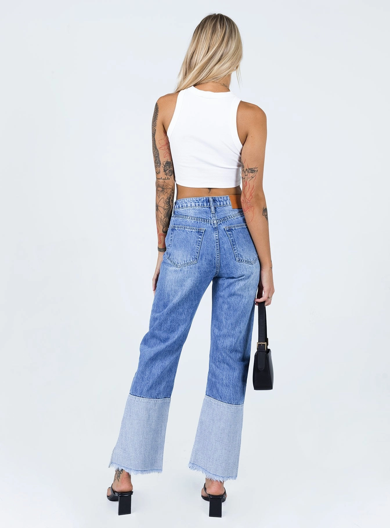 Basic Fashion Rhode Straight Leg Spilt Hem Denim Jeans