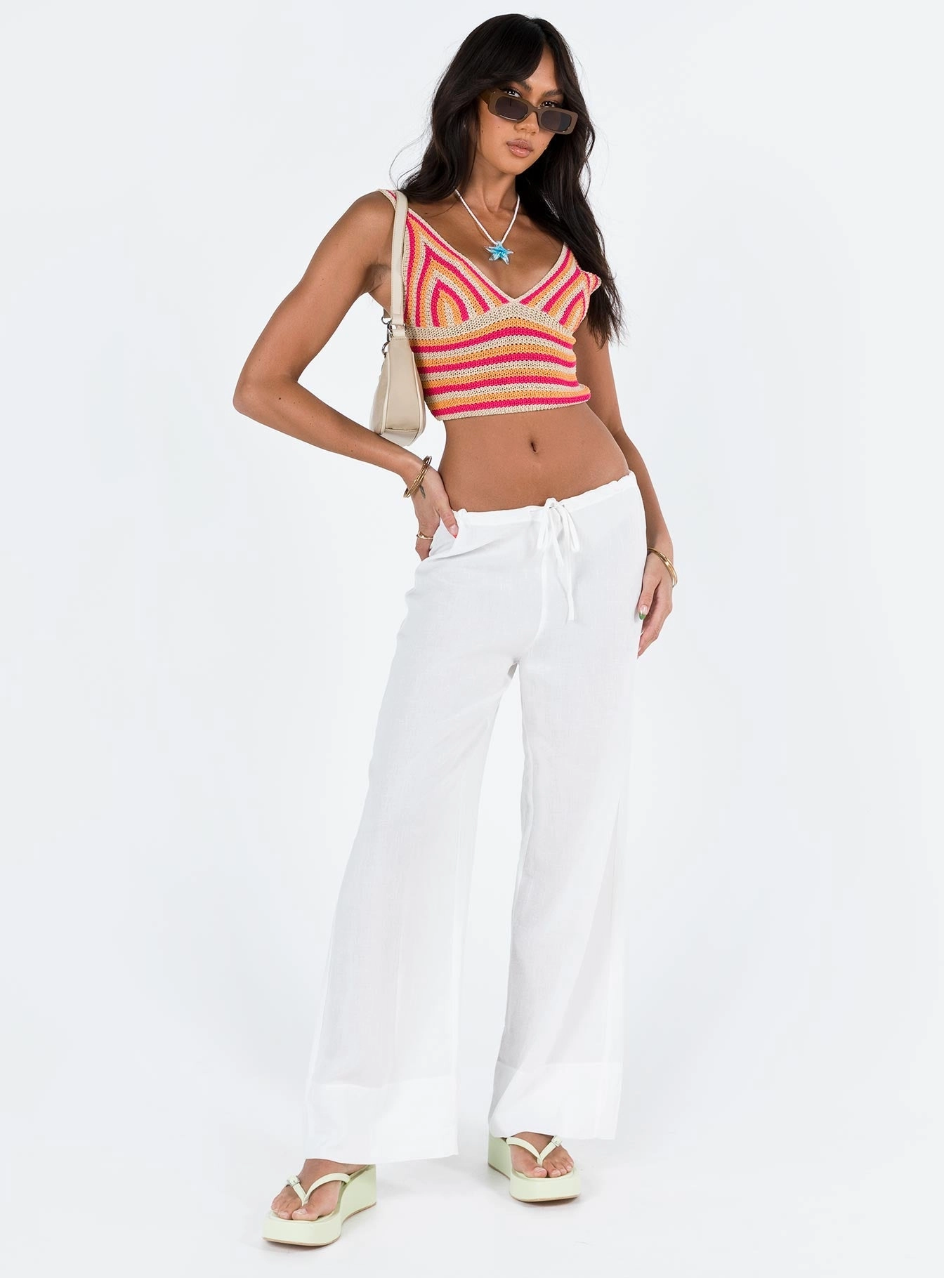 Comfort Stretch SeamlessPocketDesign Euro Dreaming Palazzo Pants White