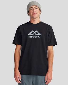 Sporty and Stylish Chic Cut Men's Logo Fill Organic T-shirt - Black Stingray