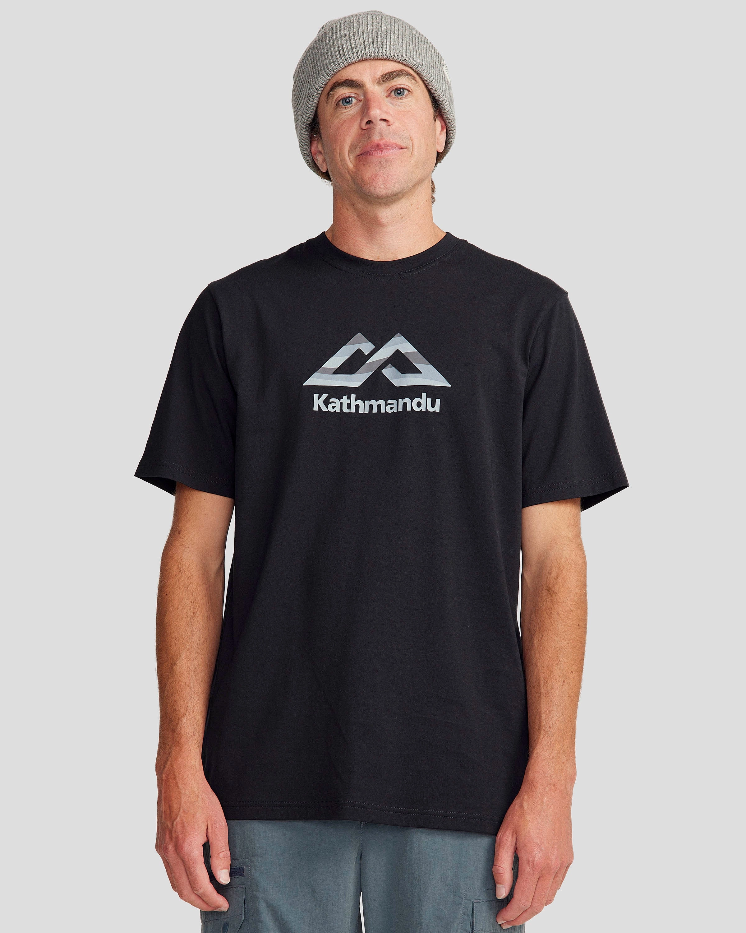 Button Down Performance Wear Fit Men's Logo Fill Organic T-shirt - Black Stingray