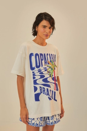 SeamlessSidePanels Casual Design Fit Off-White Copacabana Organic Cotton Relaxed T-Shirt