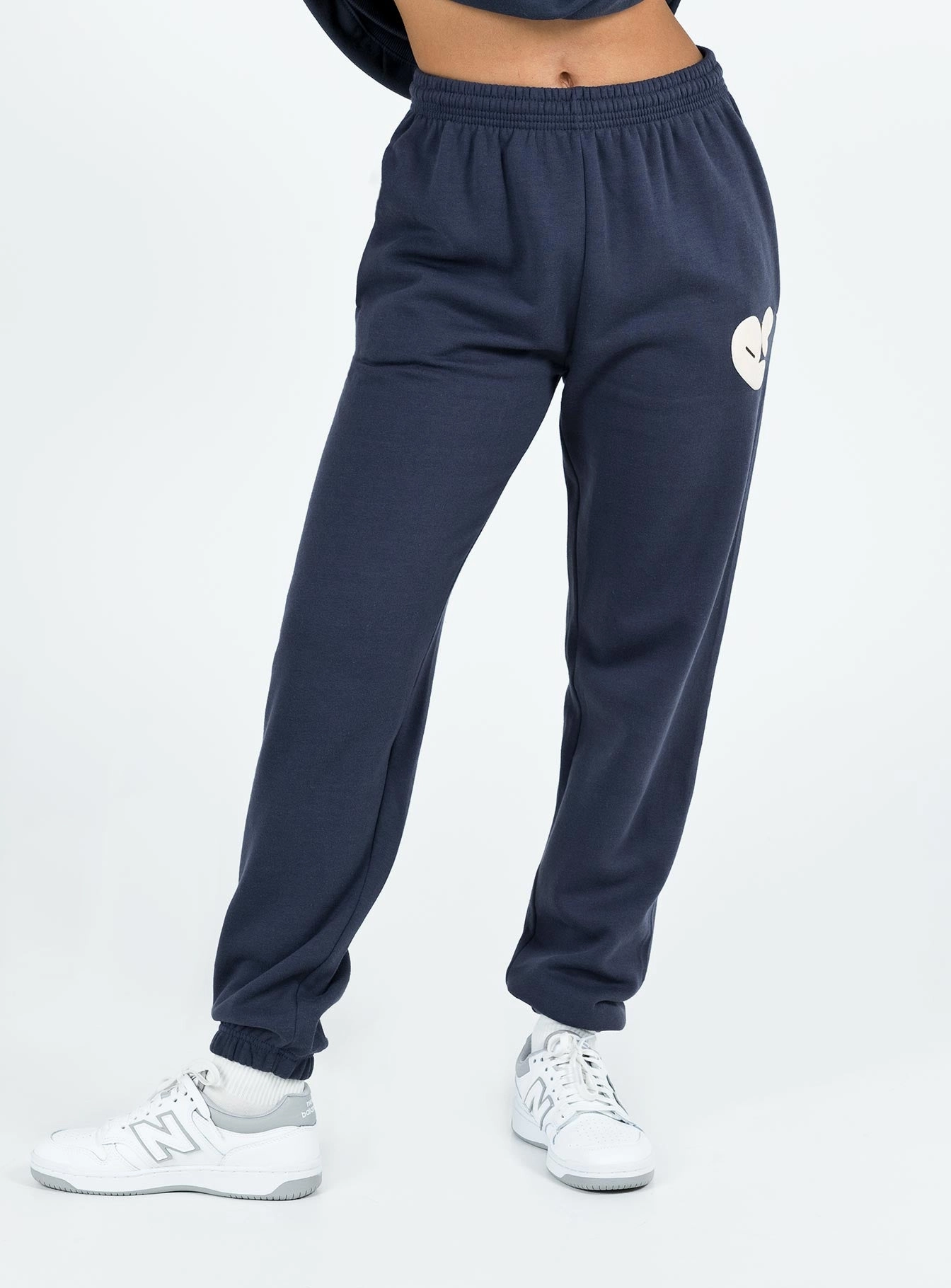 Loose Design Functional Ease Princess Polly Track Pants Bubble Text Slate / Eggshell