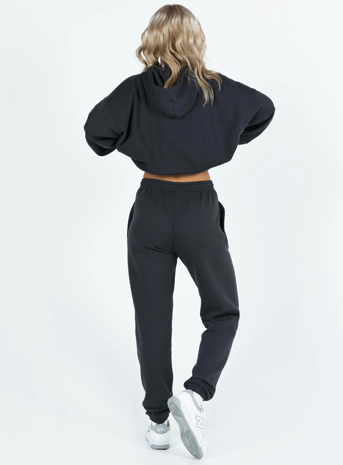 Relaxed Lines Supportive Waistband Princess Polly Track Pants Squiggle Text Black Sand / Eggshell
