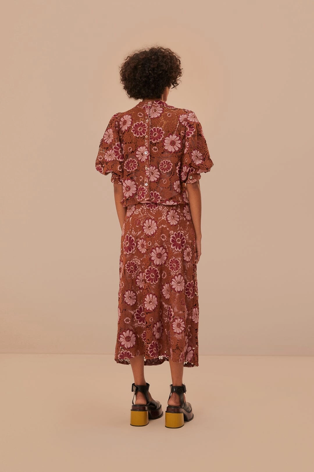 Adjustable Ties Gigi Tapestry Guipure Skirt