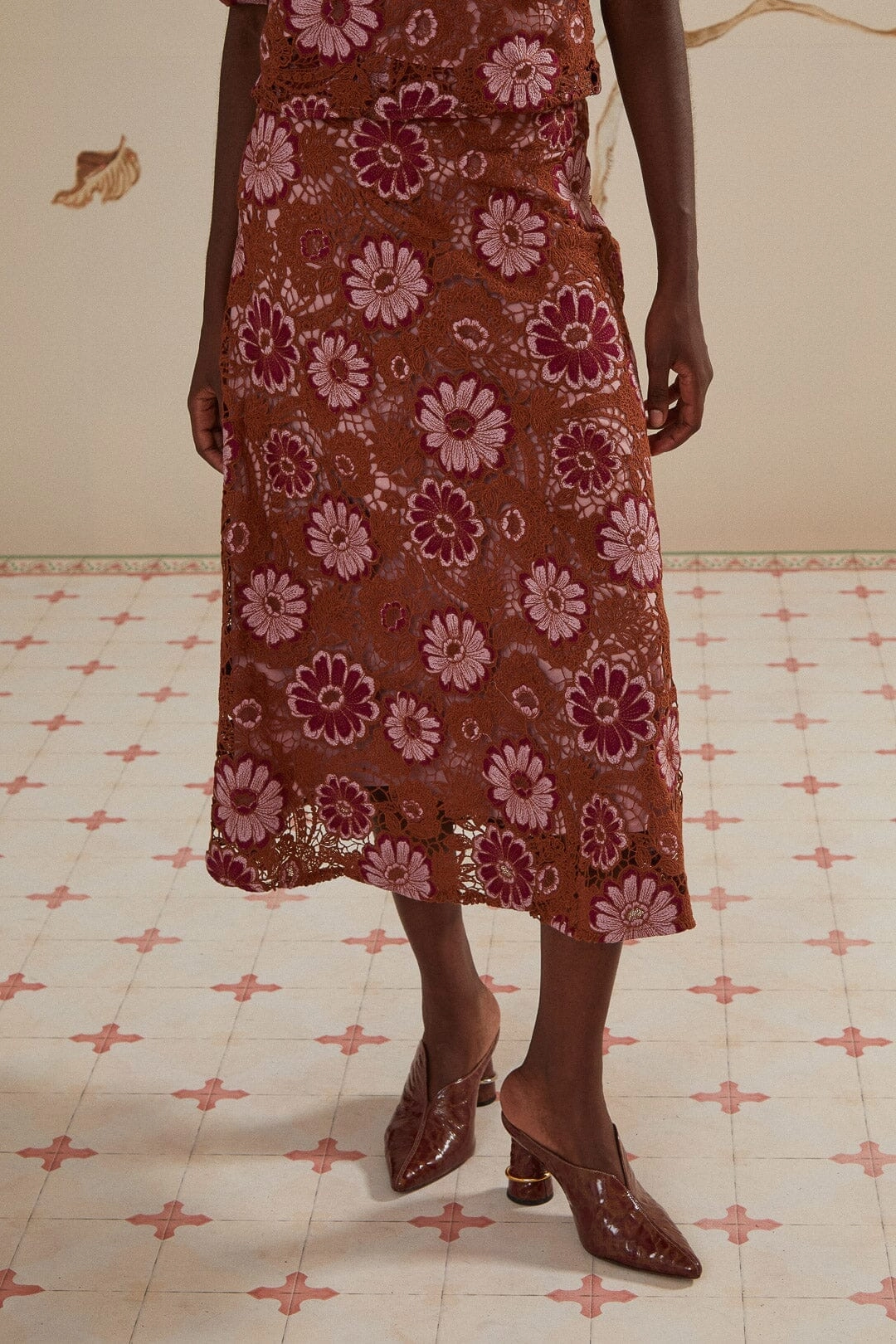 Gigi Tapestry Guipure Skirt Department Store Style