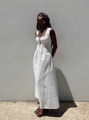 Eason Maxi Dress White Zip-Closure Formal Setting