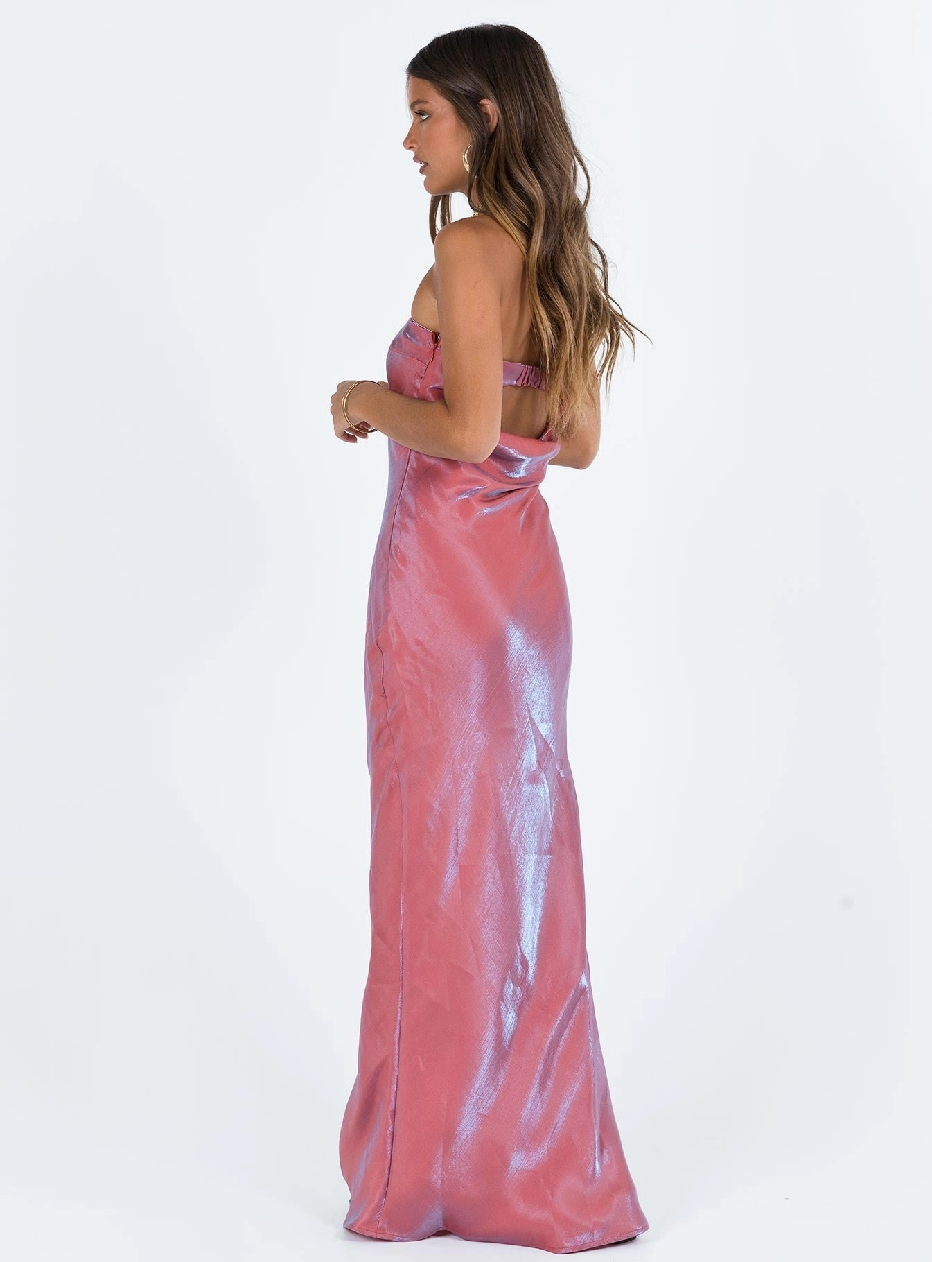 Harmonious Layers Aysa Strapless Maxi Dress Pink