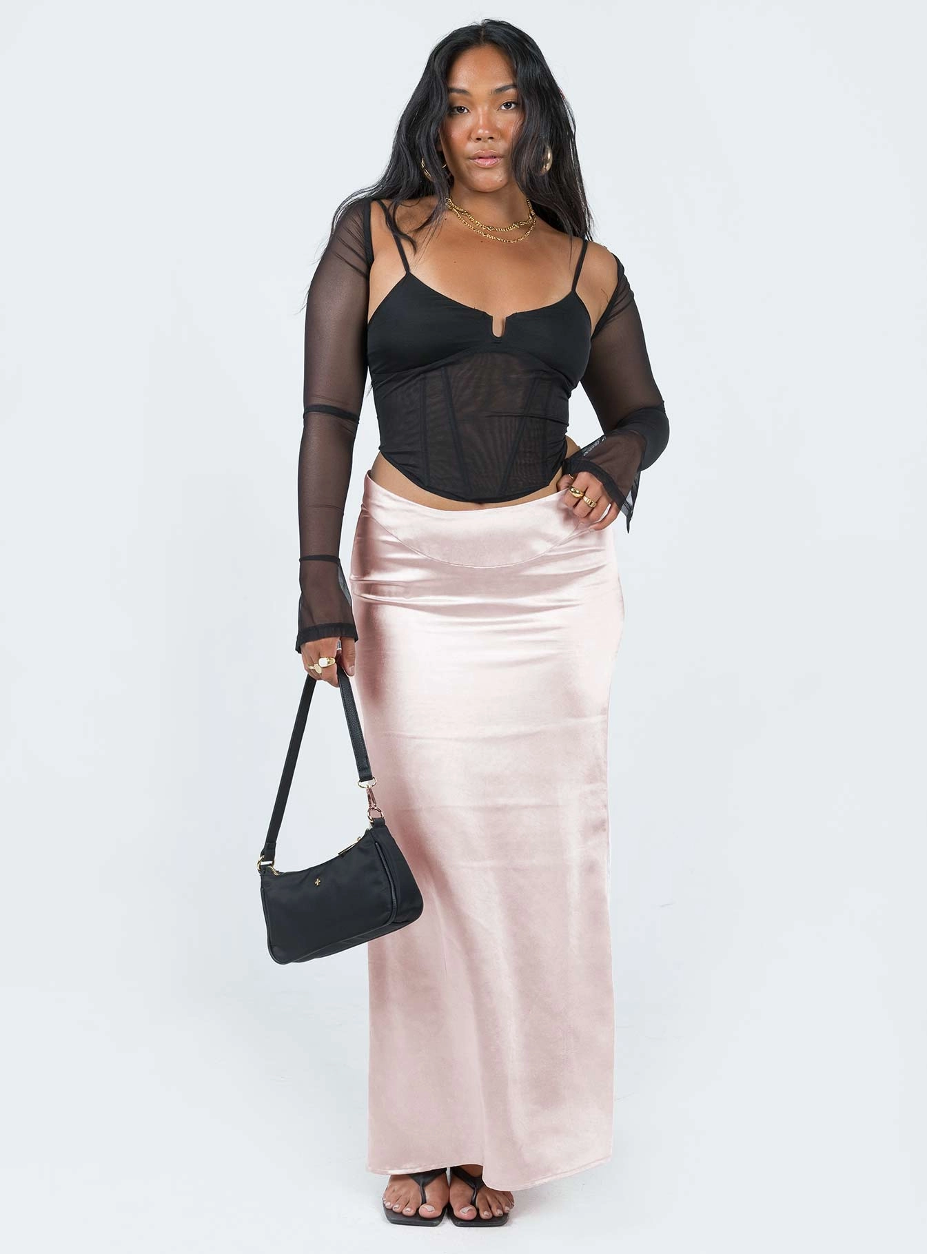 Promenade Maxi Skirt Pink Performance Fashion