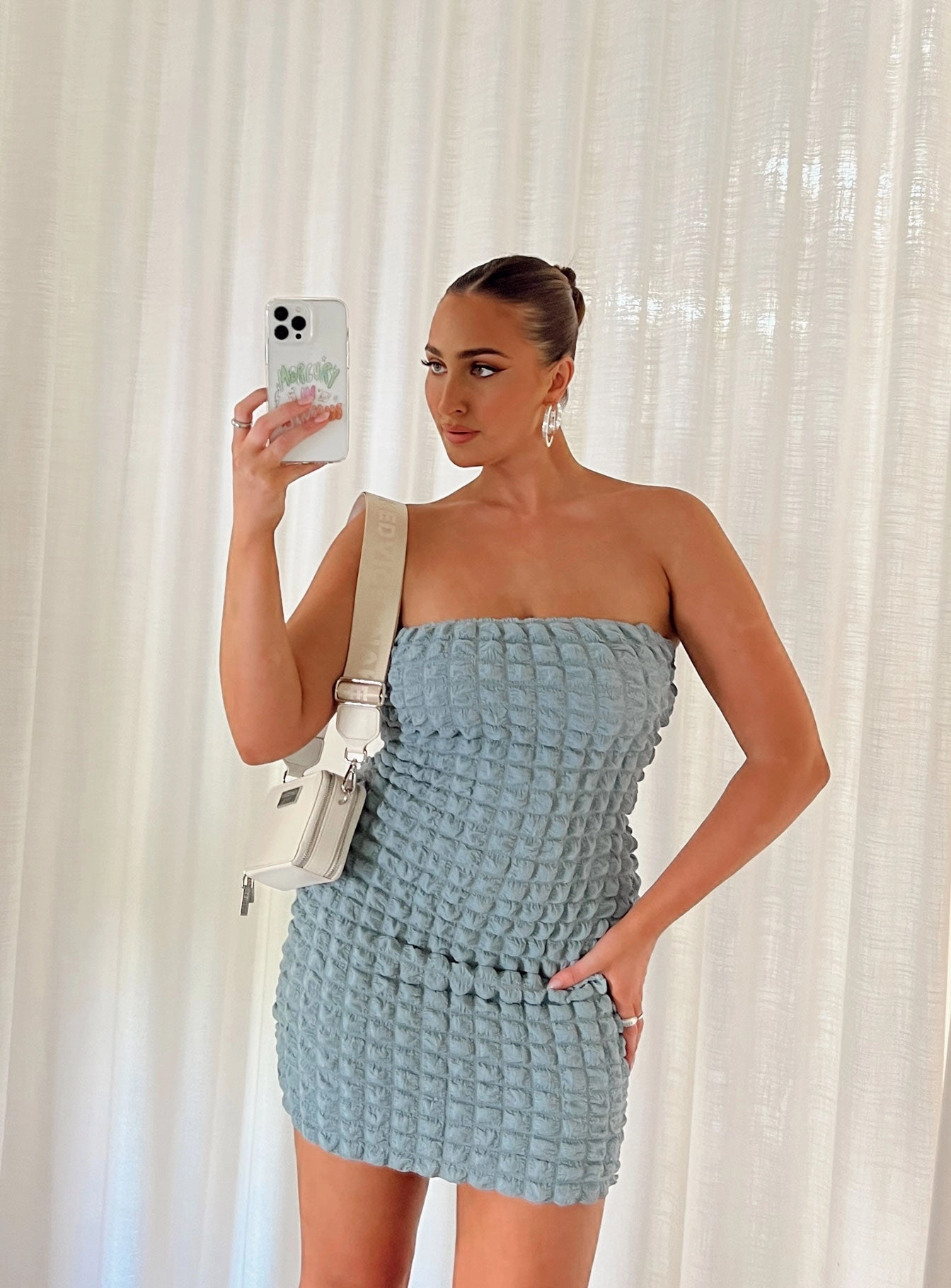 Cozy Mood Balmoral Mini Dress Blue
