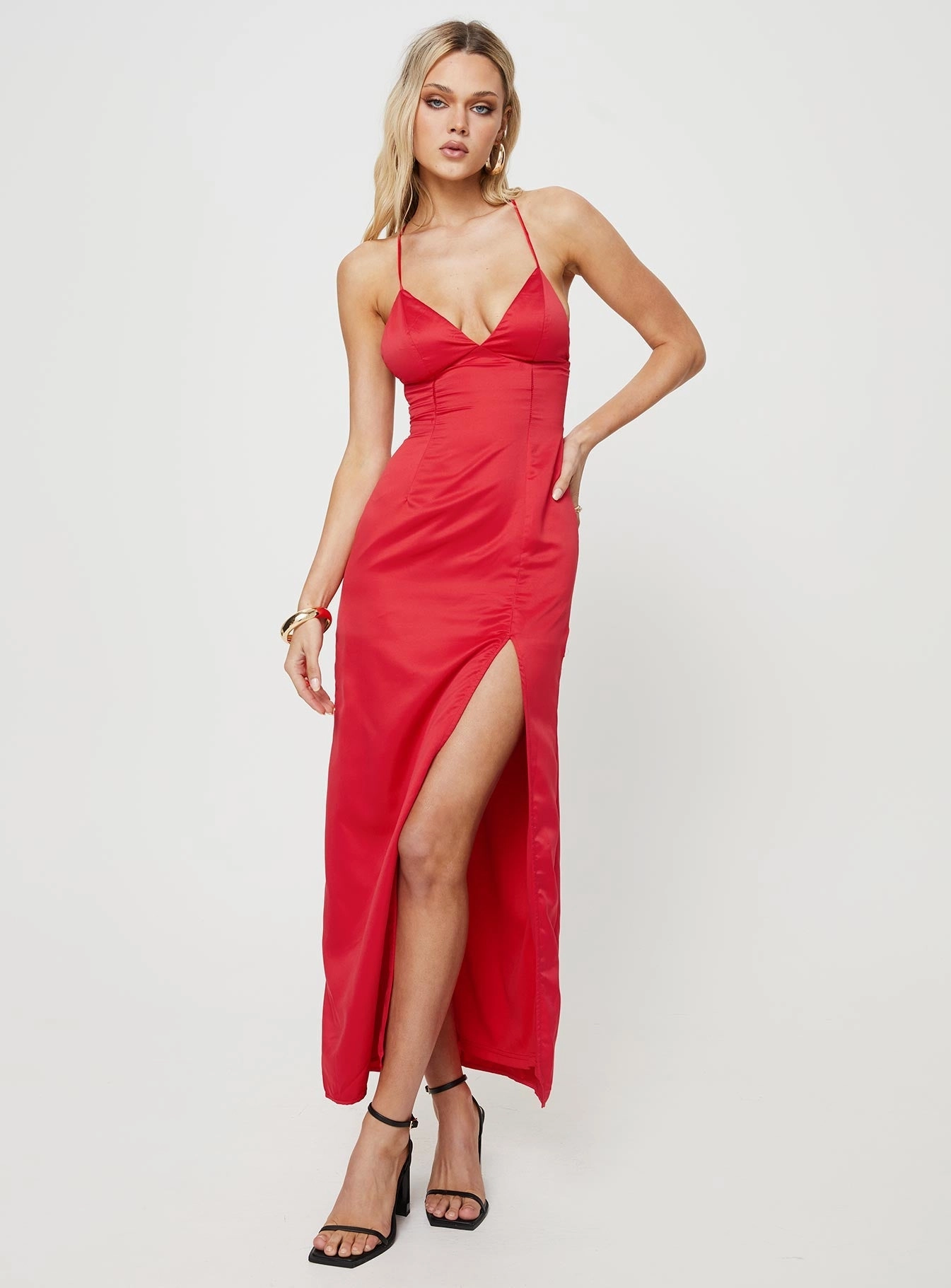 Air Touch Chambers Maxi Dress Red