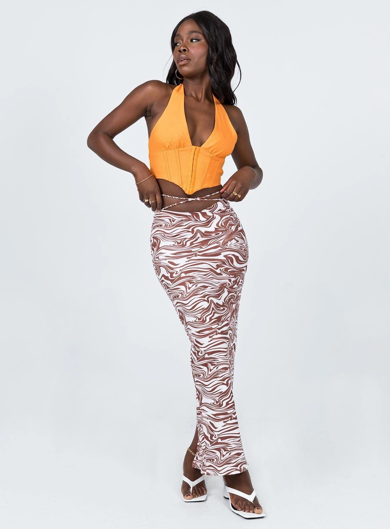 Light Edge Daily Fashion Hunter Maxi Skirt Zebra