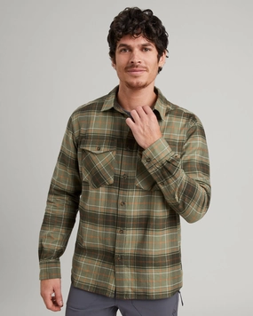 Men's Carrillon HF Long Sleeve Shirt - Beech/Canvas Check Performance Fabric
