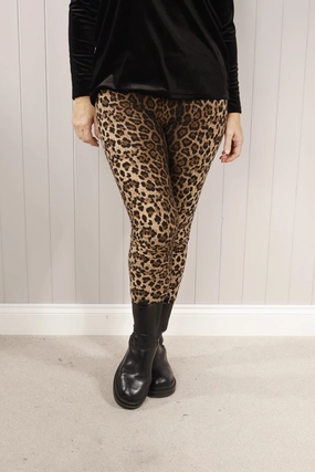 Leopard print leggings Tan Slim Fit Wear Quality Material