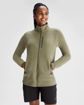 Sleek Outdoor Look Stormproof Zipper Women's Ridge 100 PrimaLoft Bio Fleece Jacket - Beech