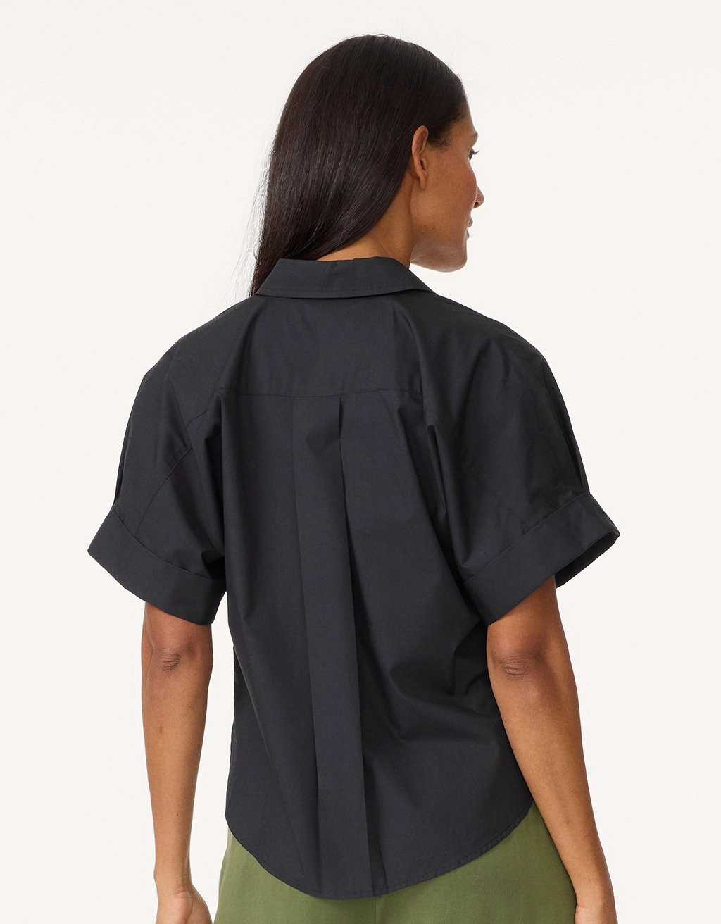 Trend-Driven unsubscribed poplin short sleeve button down shirt