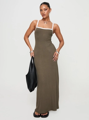 Austrina Maxi Dress Olive Grace Soft