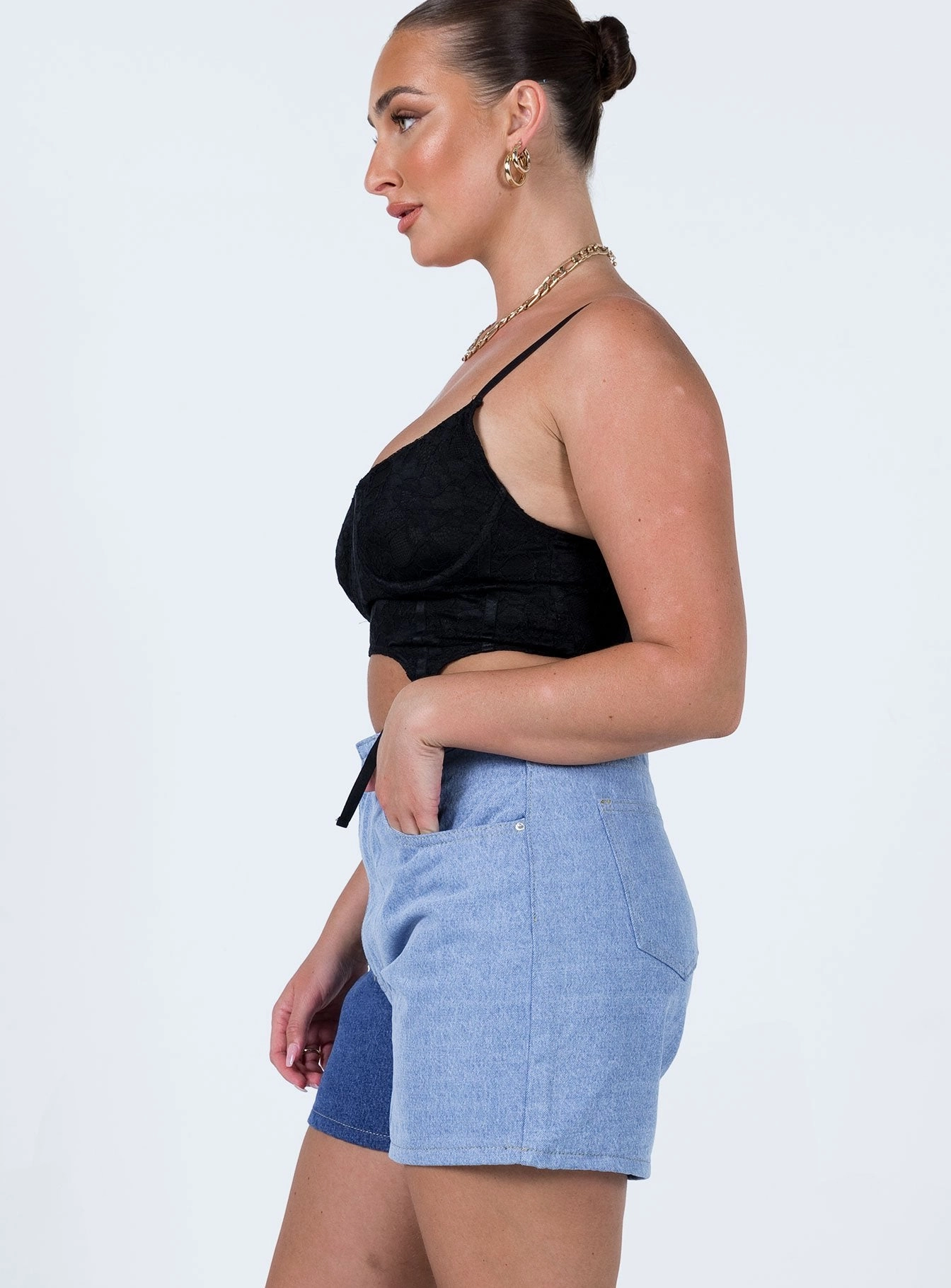 Soft Elastic dancewear Rate Denim Shorts