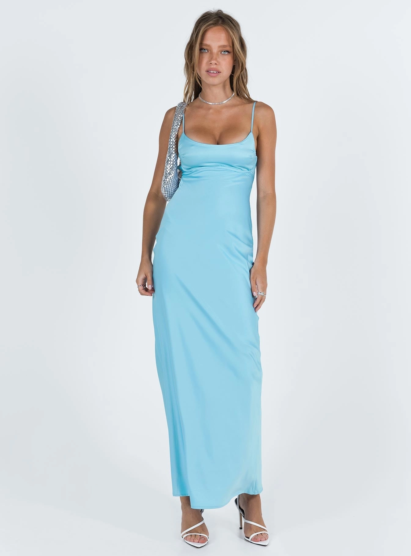 countryside Minimalist Look Ravia Maxi Dress Blue