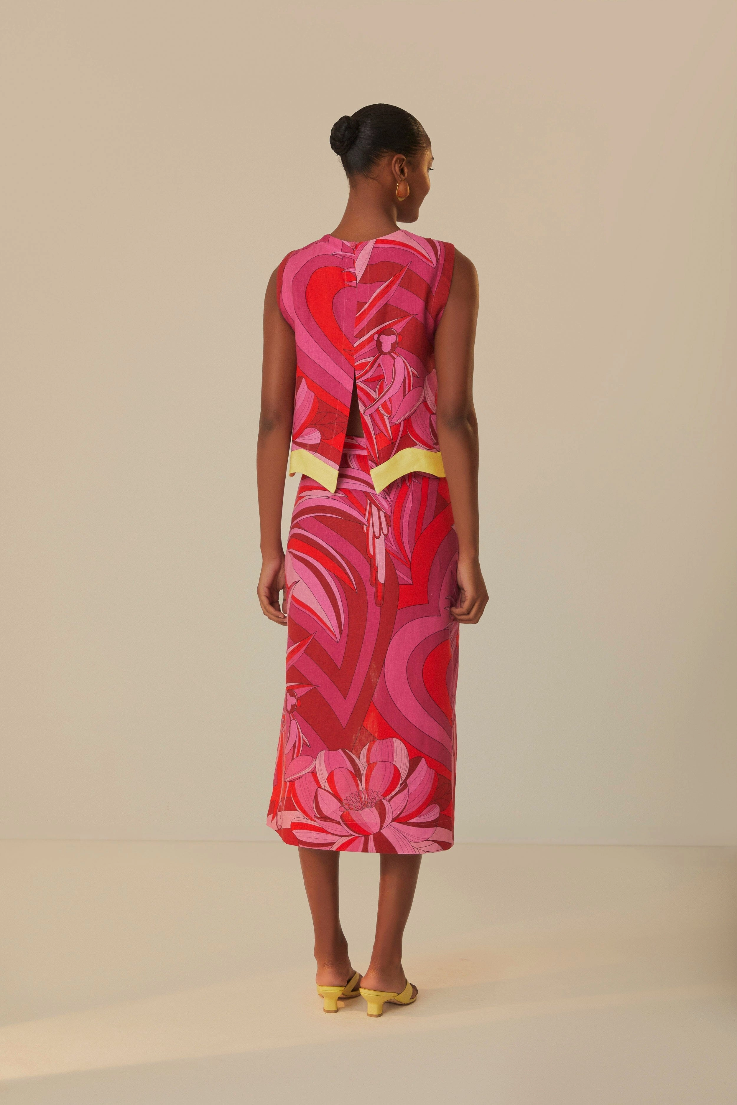 Red Endless Summer Wrap Skirt Monochrome Outfit