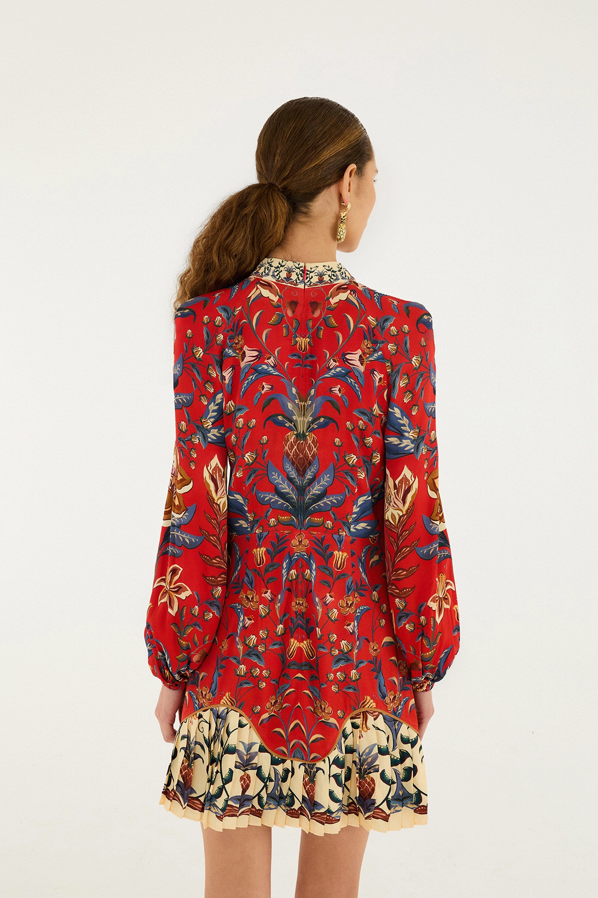 Red Winter Breeze Lenzing? Ecovero? Viscose Mini Dress Flexible Wear Warm Soft Side Tie