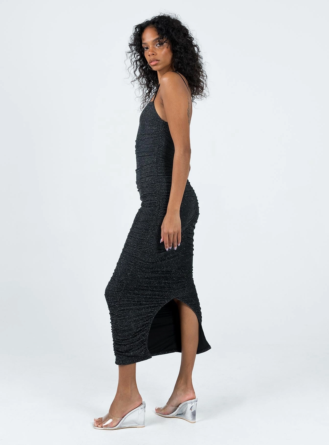 High Cut Reeva Maxi Dress Black