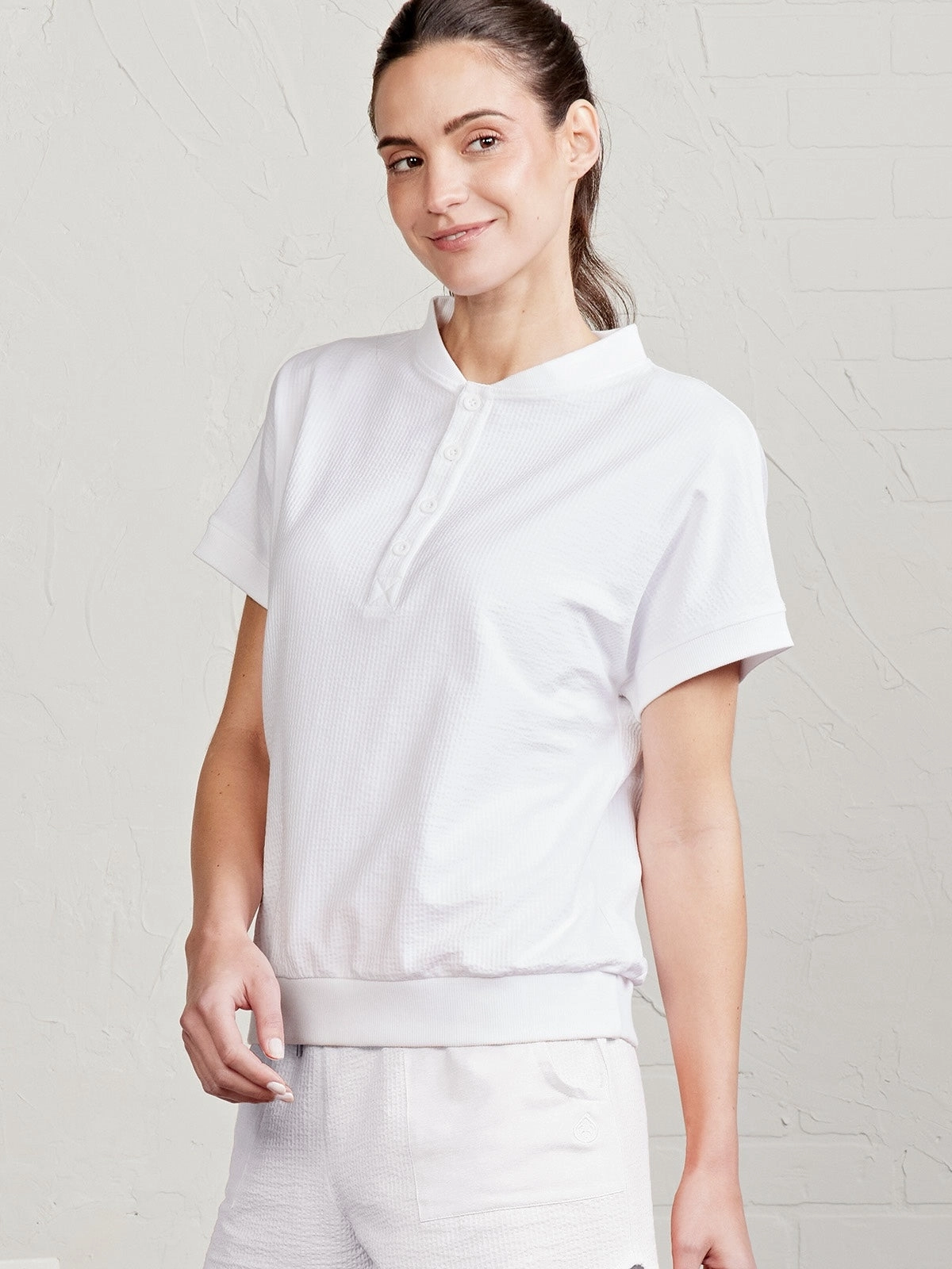 Villa Knit Seersucker Short Sleeve Henley Smart Fashion